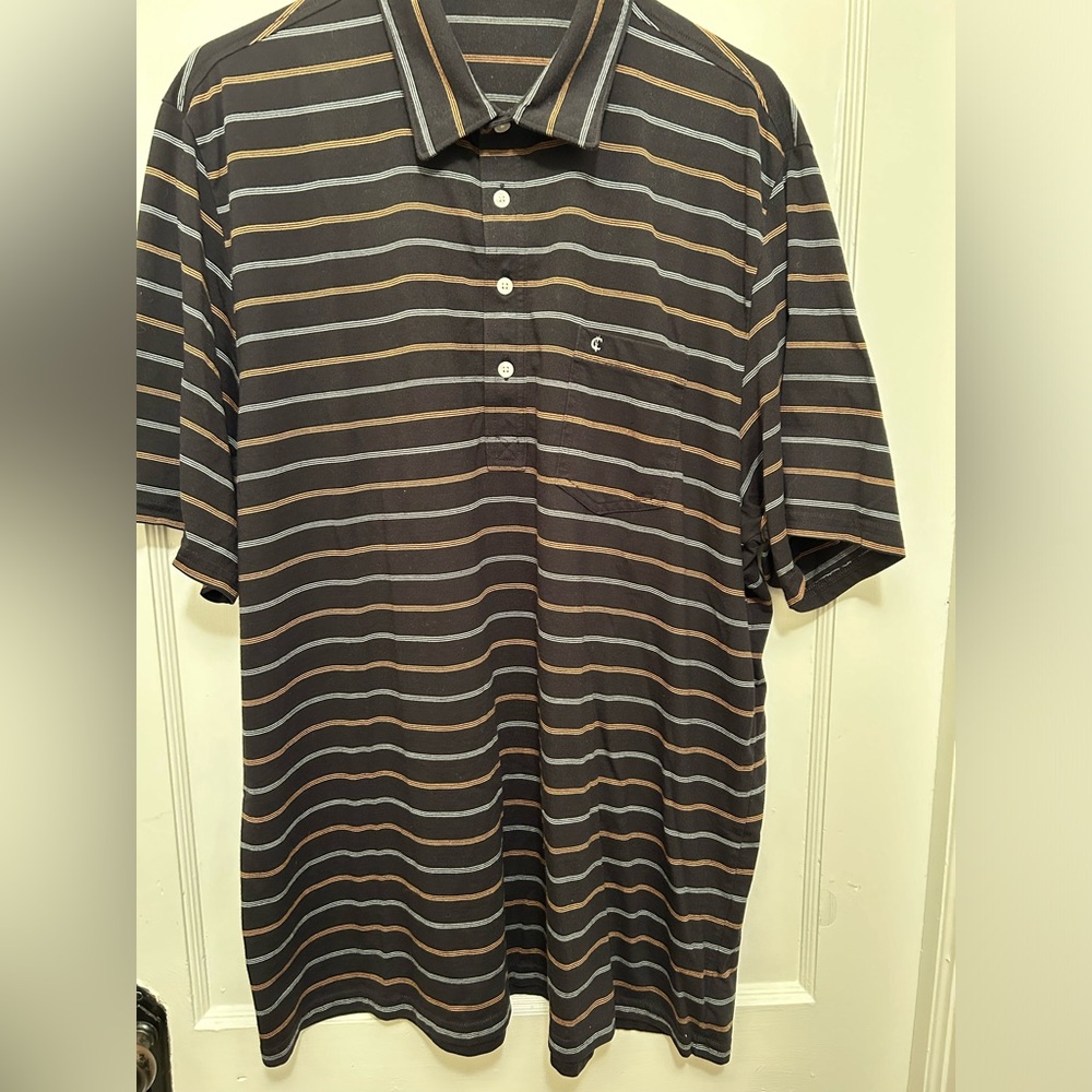 Criquet Performance Players Shirt - Dane Stripe - Black XXL